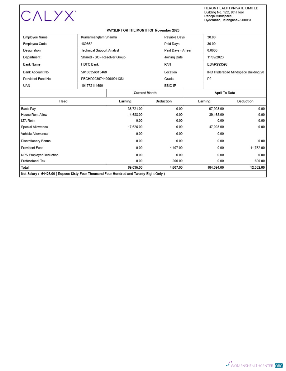 Download Heron Health payslip template in Word and PDF formats.pdf, 1 Photoshop template